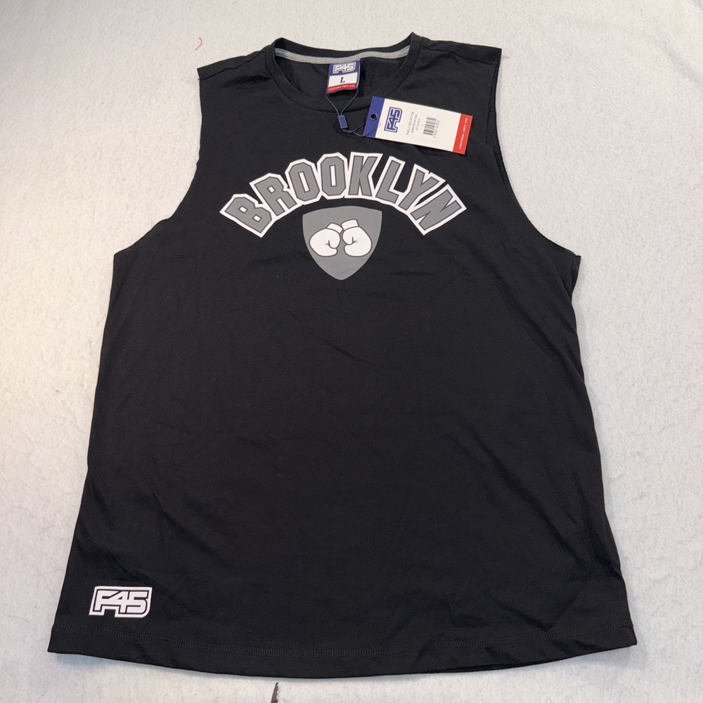 F45 Functional‎ Training Tank Top Shirt Black Men's Large Workout Muscle New
